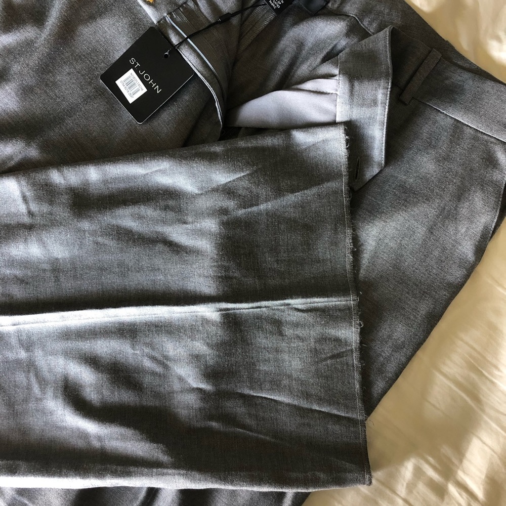 Sz 16 St. John Annabel slacks pants grey unhemmed - Picture 5 of 5
